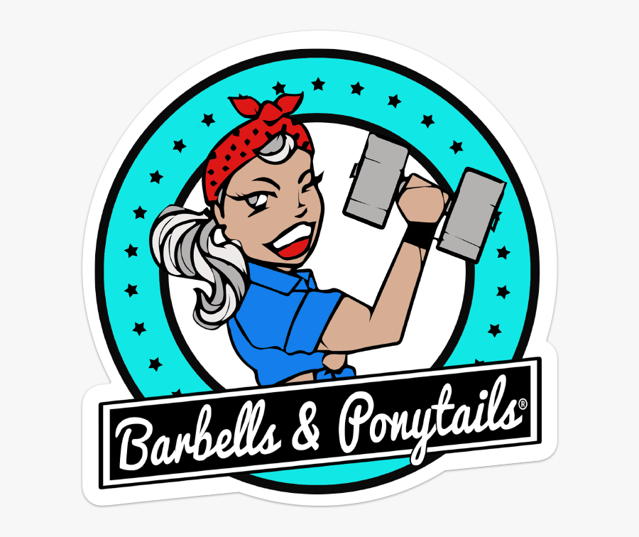 Barbells And Ponytails Sticker, Transparent Clipart