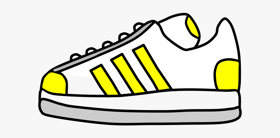 Sneakers, Tennis Shoes, Yellow Stripes - Tennis Shoe Clipart Black And White, Transparent Clipart