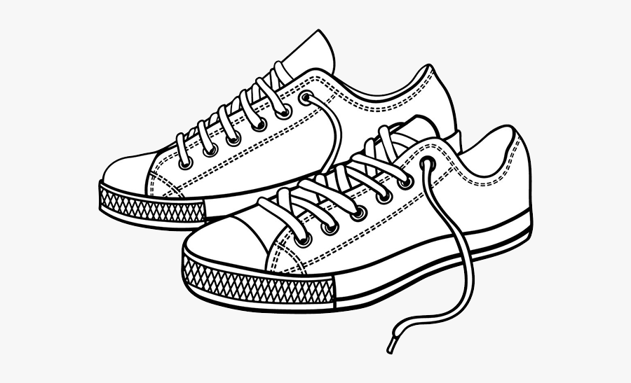 Coloring Shoes Tennis Shoes Side - Cartoon Shoes Clip Art, Transparent Clipart