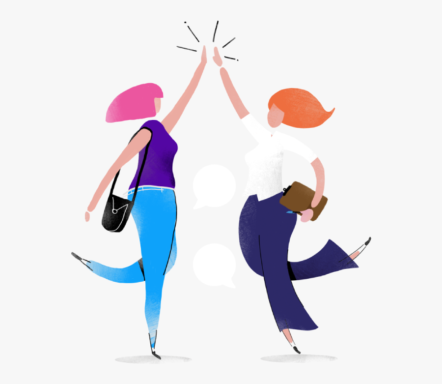 Female Dieter And Female Consultant High Fiving - 1 To 1 Diet, Transparent Clipart