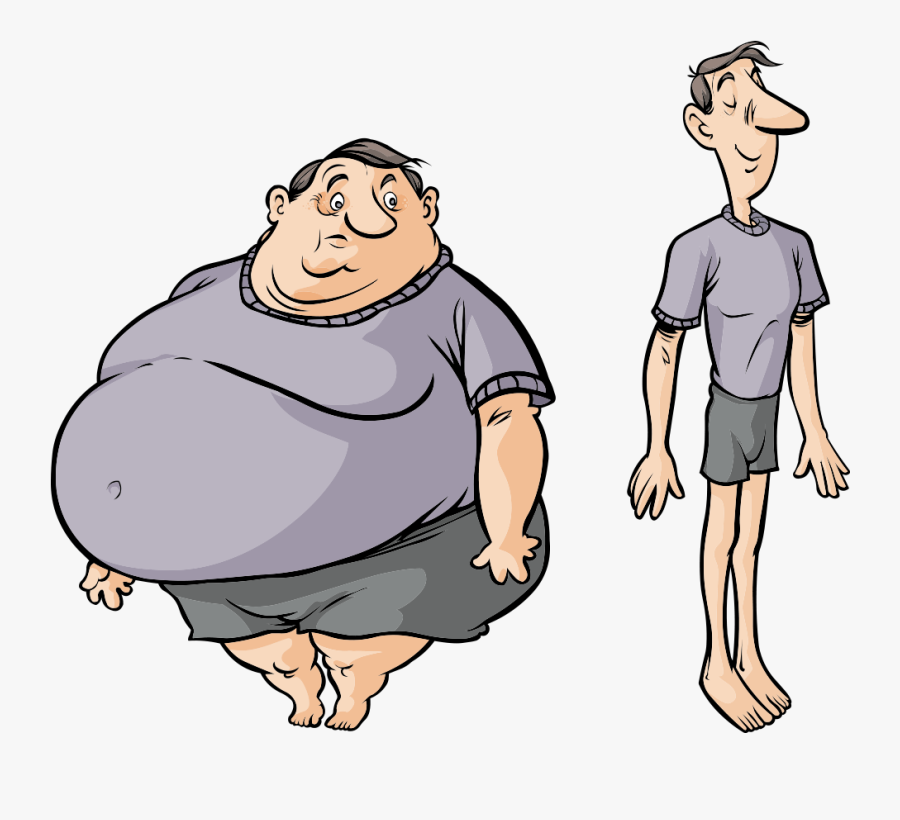 Weight Loss Success - Fat Guy Cartoon Png , Free Transparent Clipart - Clip...
