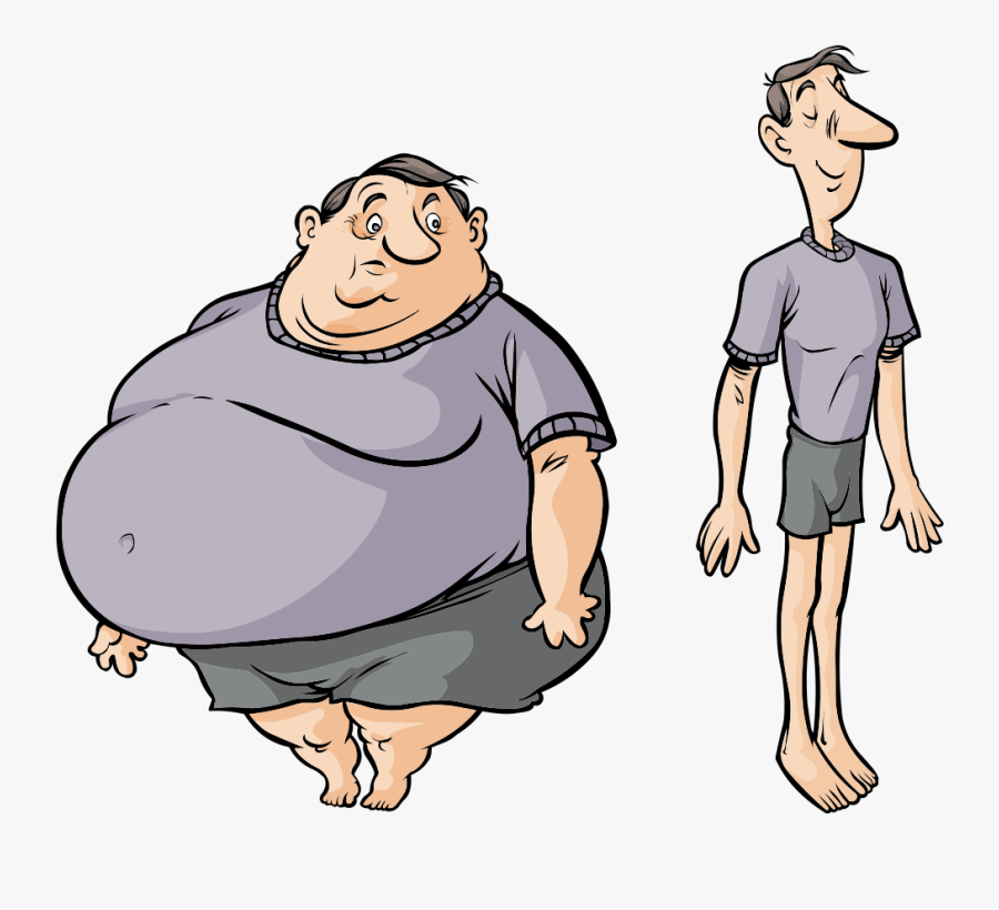 Weight Loss Success - Fat Guy Cartoon Png, Transparent Clipart