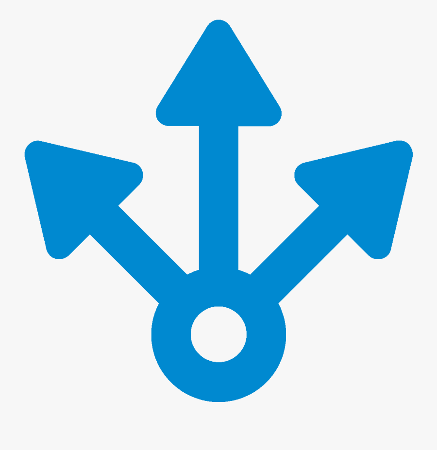 Arrow Pointing Three Direction, Transparent Clipart