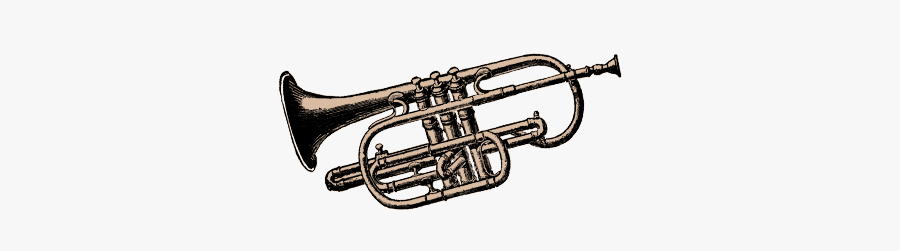 Mellophone Drawing Marching Band Transparent Png Clipart - Trumpet, Transparent Clipart