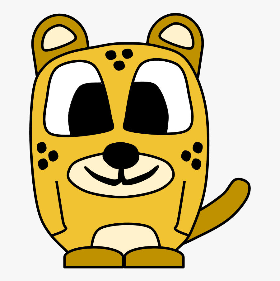 Cheetah, Big Eyes, Cartoon Animal - Clip Art, Transparent Clipart