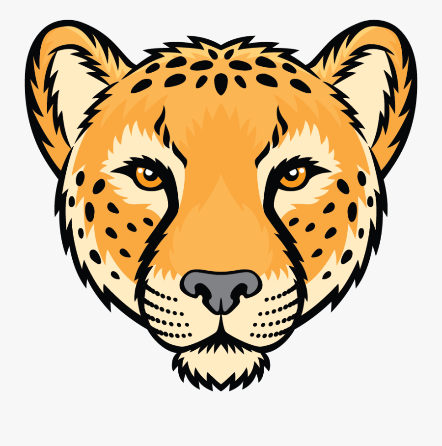 Cheetah School Mascot Logo, Transparent Clipart