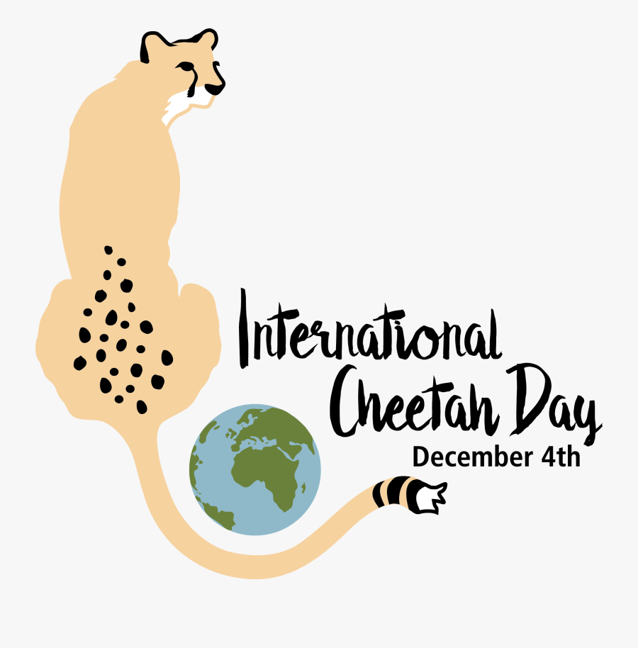 Happy International Cheetah Day, Transparent Clipart