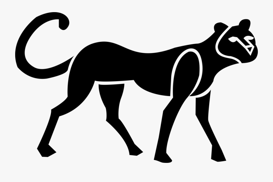 Vector Illustration Of African Large Cat Cheetah, Transparent Clipart