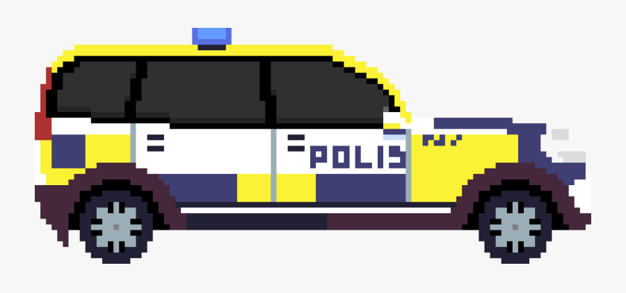 Pixel Art Police Car, Transparent Clipart