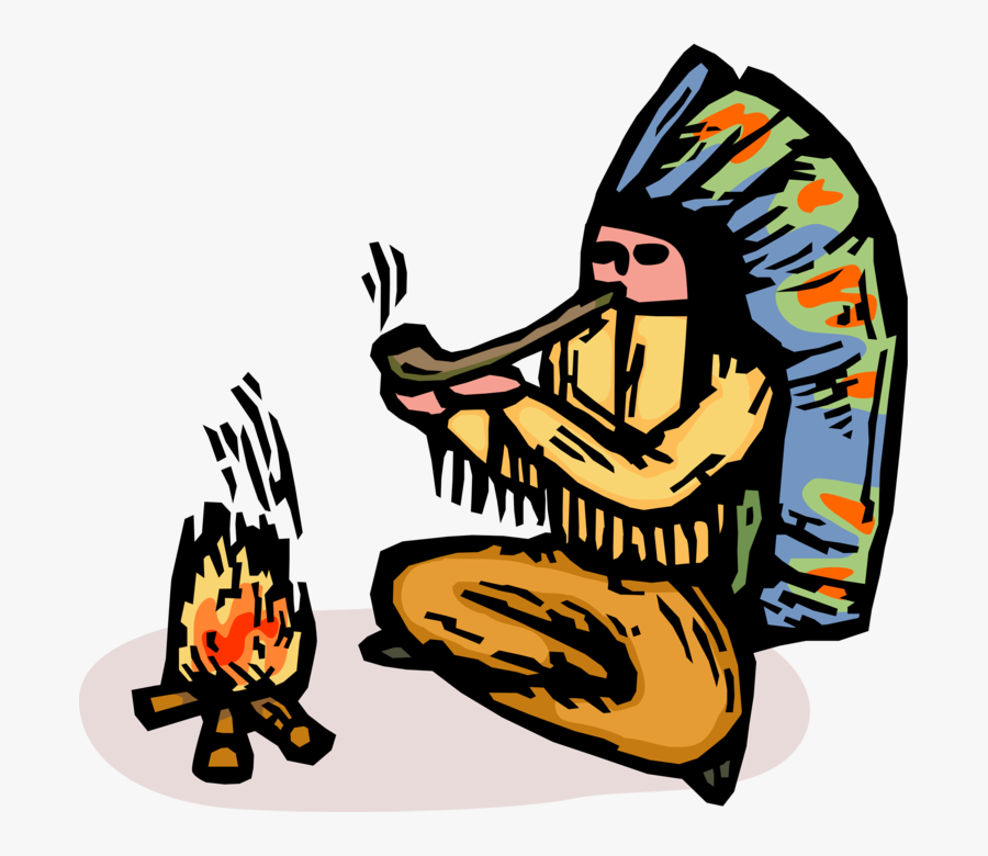 Vector Illustration Of Native American Indigenous Indian - Cartoon Indian Chief, Transparent Clipart