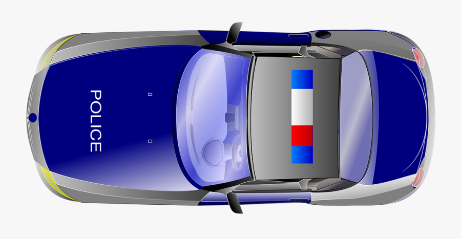 Police, Car, Top, Blue - Police Car Top View Png, Transparent Clipart