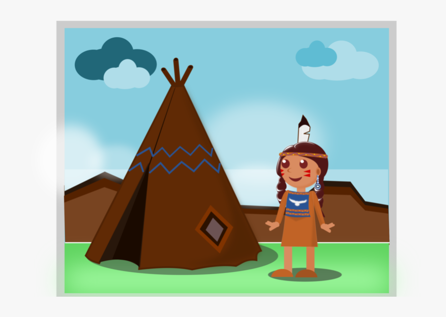 Native American Setting Design Web Flat Kid App Game - Illustration, Transparent Clipart