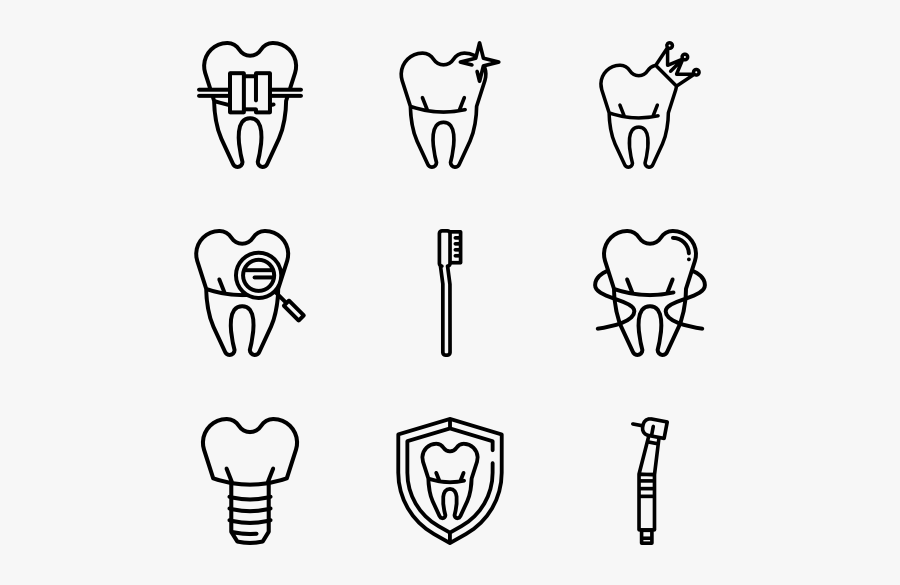 Dentist, Tools And Teeth - Christmas Icons Vector Png, Transparent Clipart