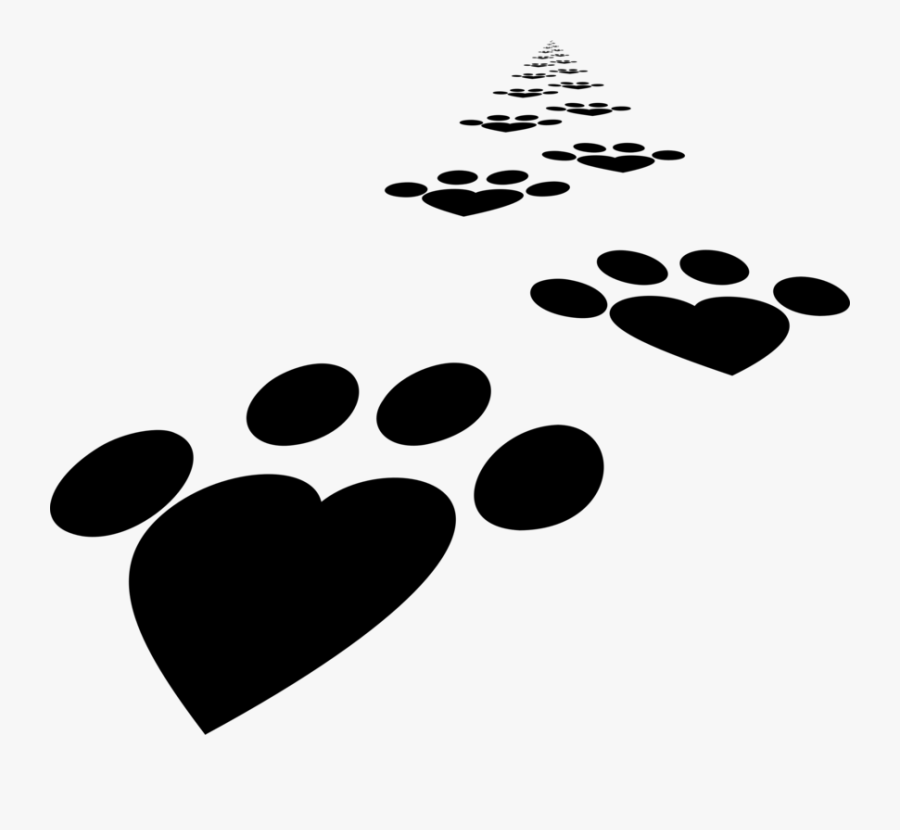 Line Point Black M Paw - Desenho De Coração Com Patas, Transparent Clipart