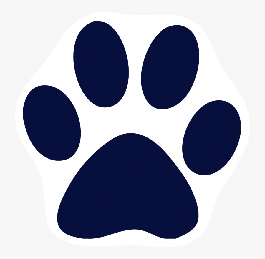 Navy Blue Paw Print Clip Art - Merry Christmas Paw Prints, Transparent Clipart