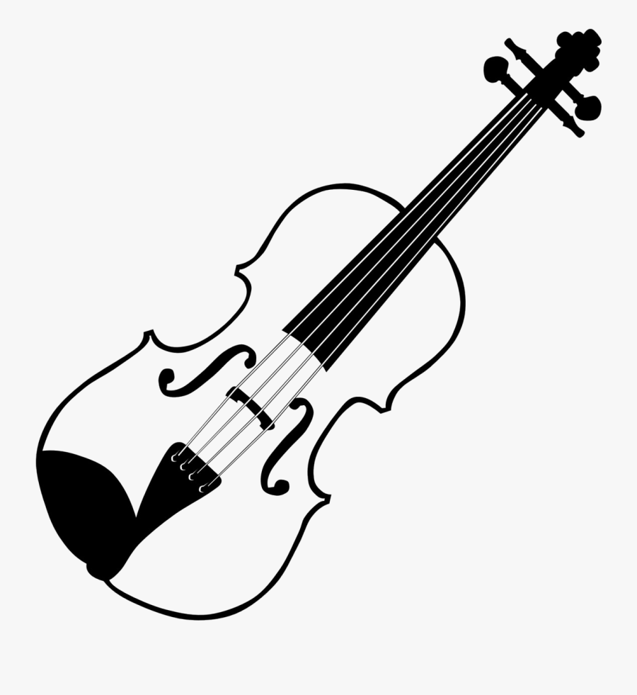 Black And White Bow Clip Art Painted Ⓒ - Violin Black And White, Transparent Clipart