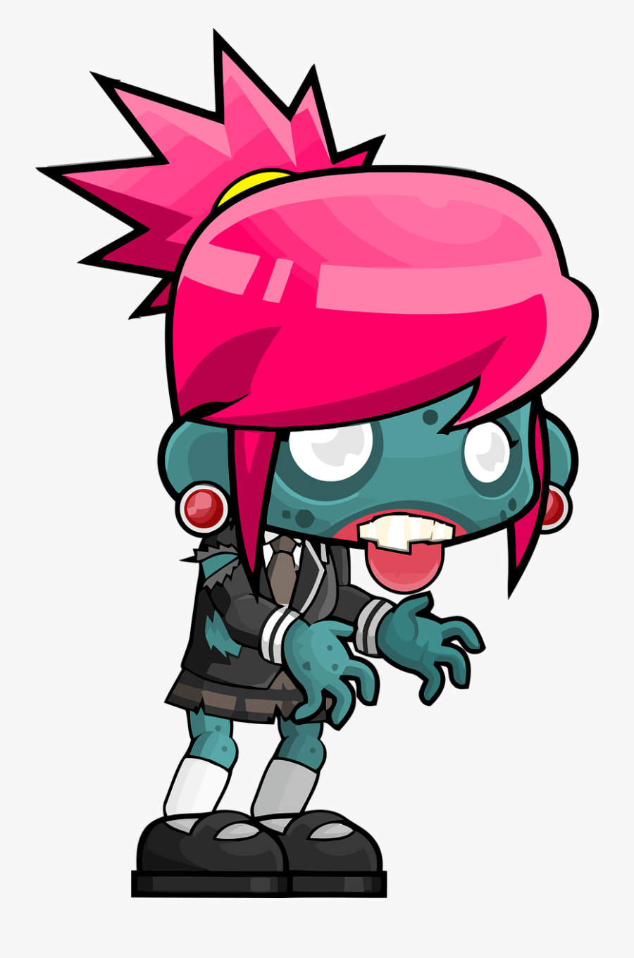 Art,fictional Character,headgear - Cute Girl Zombie Clipart, Transparent Clipart