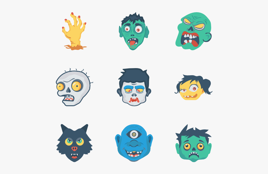 Zombie - Zombie Flat Icon, Transparent Clipart