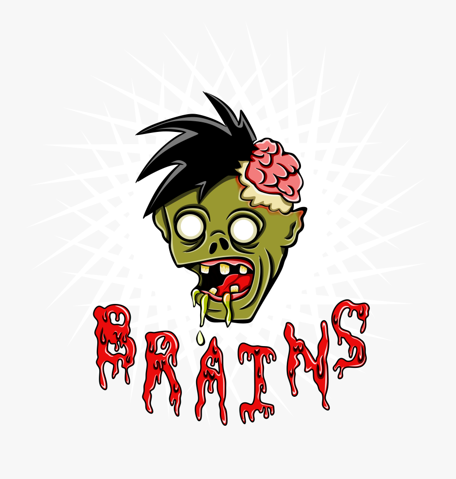 Zombie Head Design - Cartoon, Transparent Clipart