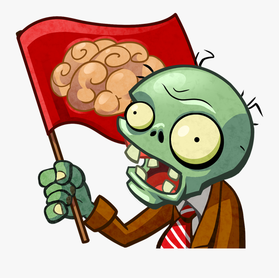 Transparent Zombie Brains Clipart - Plants Vs Zombies Flag, Transparent Clipart