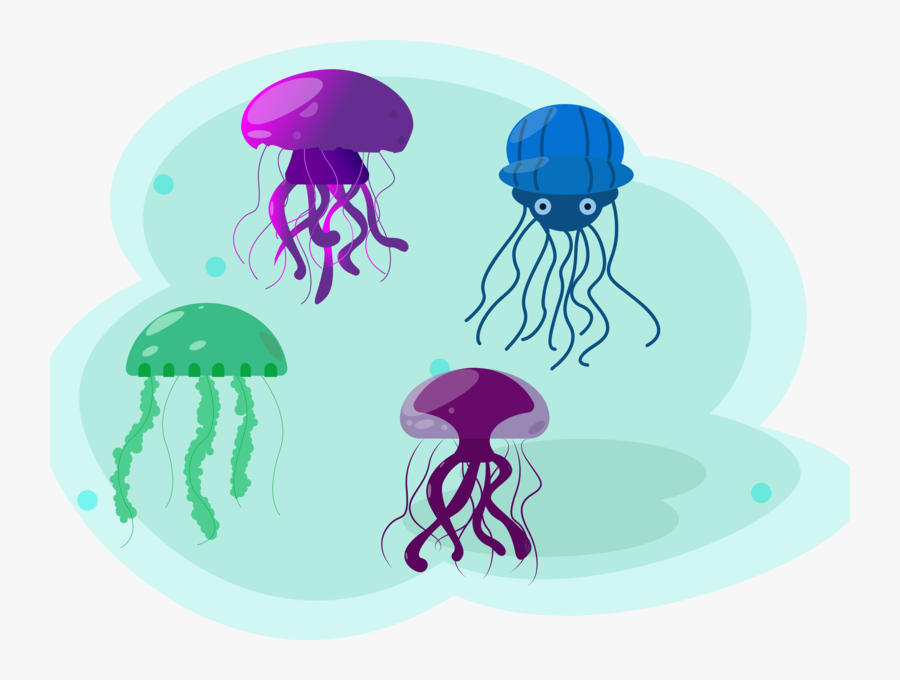 Transparent Cute Jellyfish Clipart - Illustration, Transparent Clipart