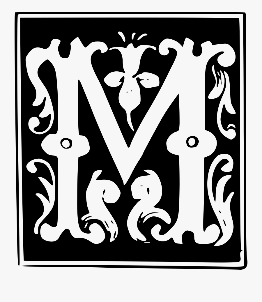 Clip Art Fancy Abc Letters - Big Letters Fancy M, Transparent Clipart