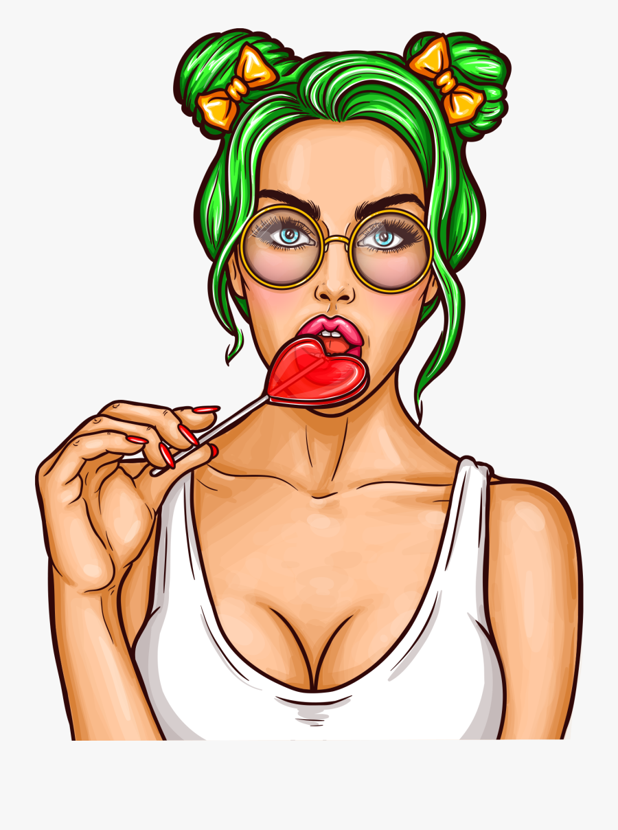 Art,mouth,fictional Character,art,pleased - Hot Girl Pop Art, Transparent Clipart