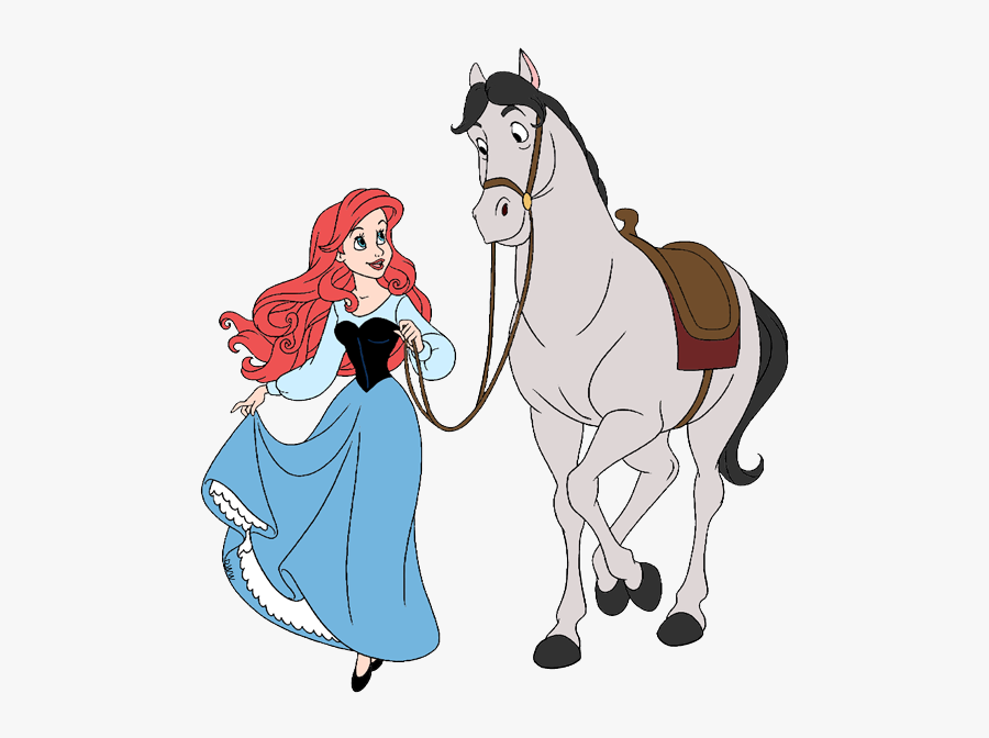 Princess Ariel And Her Horse , Free Transparent Clipart - ClipartKey