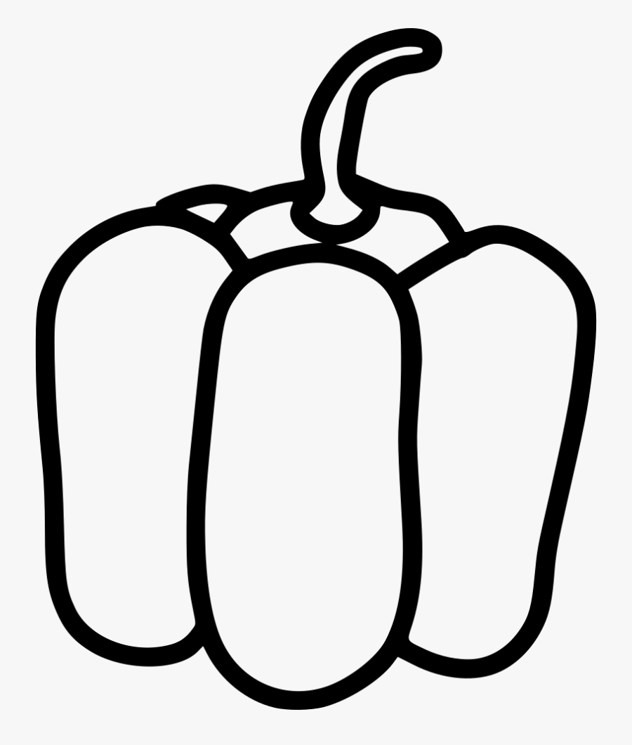 Pepper Outline - Sweet Pepper Clipart Black And White, Transparent Clipart
