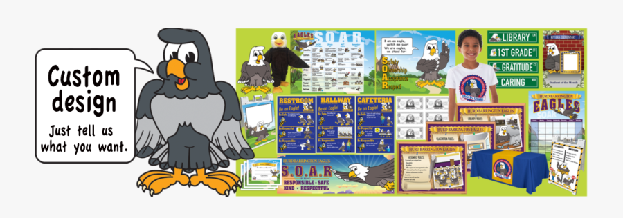 Pbis Posters Falcon/hawk Gray Mascot Clip Art, Transparent Clipart