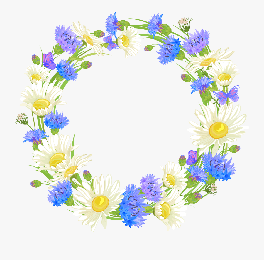 Field Flowers Wreath Clipart, Transparent Clipart