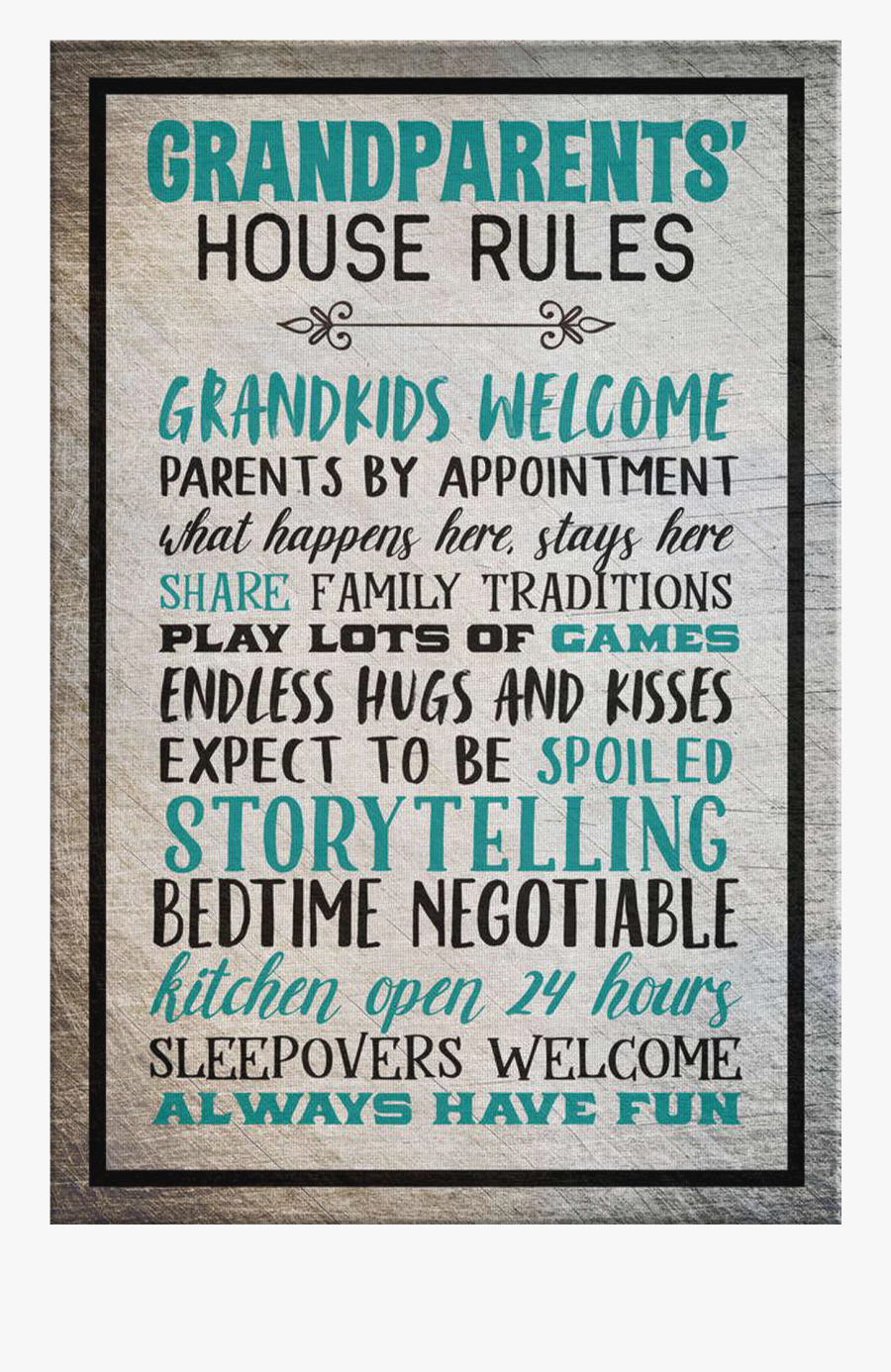 "grandparent"s House Rules, Transparent Clipart