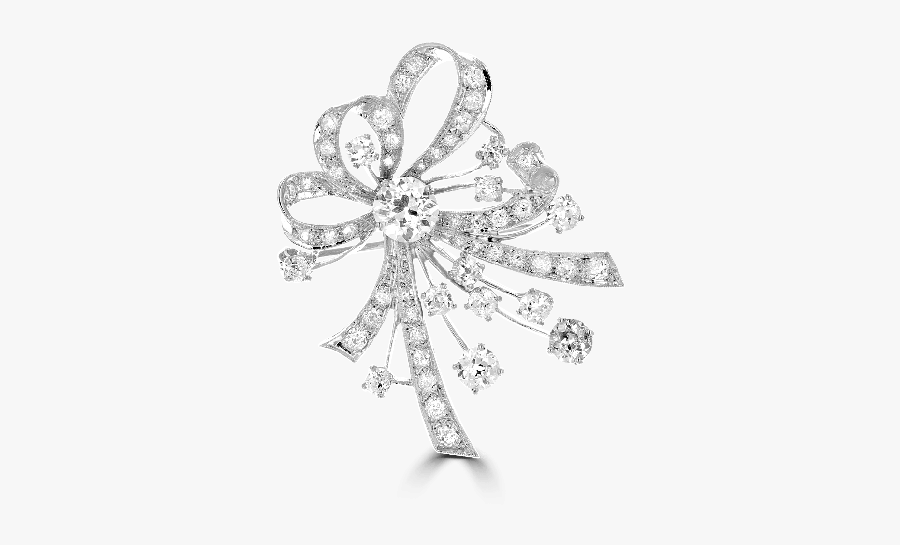 24 Ctw Euro Round Diamond Brooch, Transparent Clipart