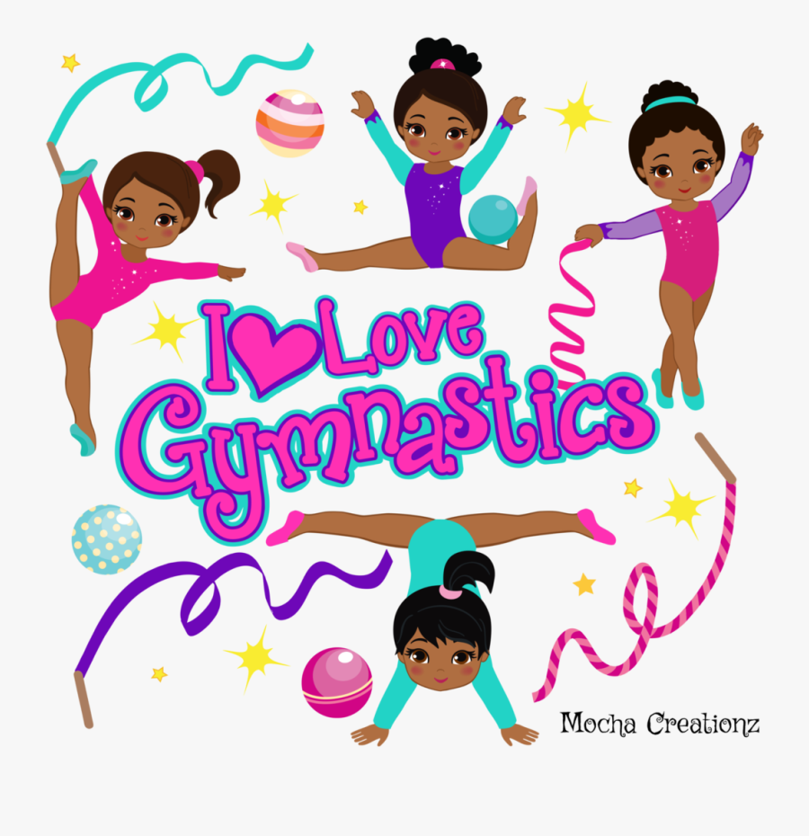 African American Gymnastics Graphic T-shirt, Transparent Clipart