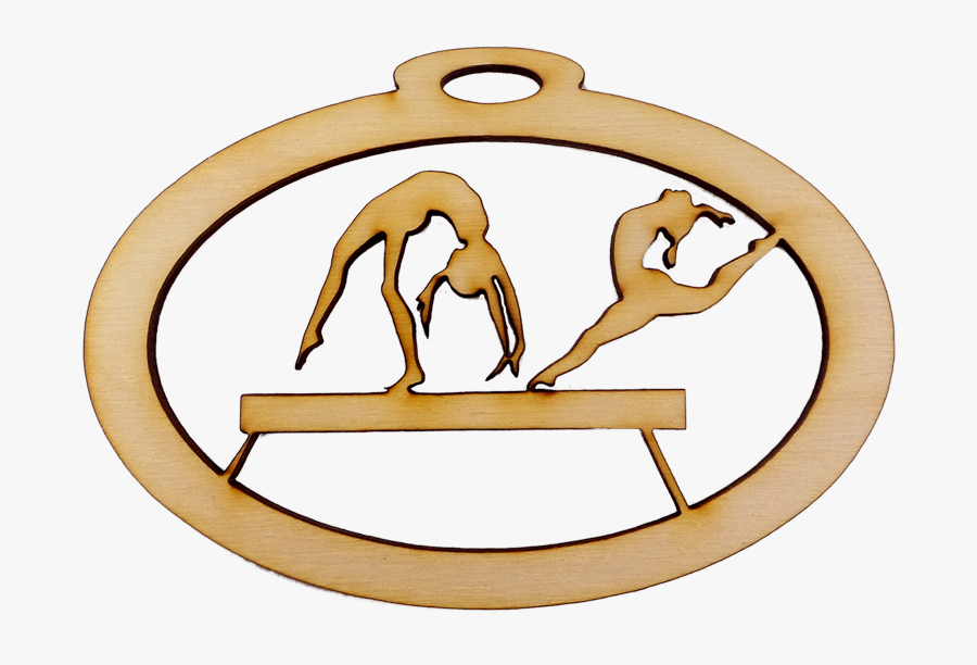 Balance Beam Gymnast Ornament, Transparent Clipart