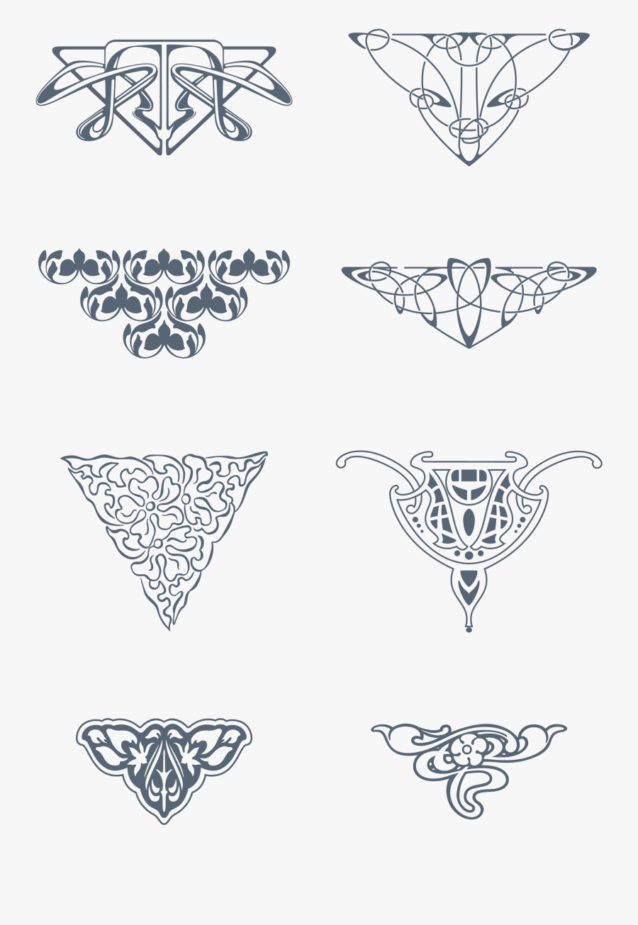 Art Nouveau Vector Art, Transparent Clipart