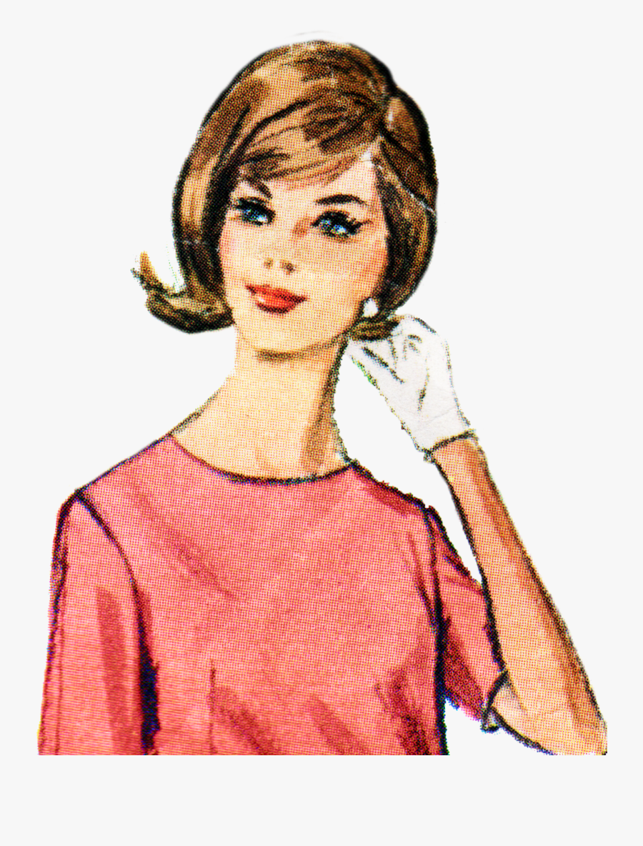 Retro Lady Clip Art, Transparent Clipart