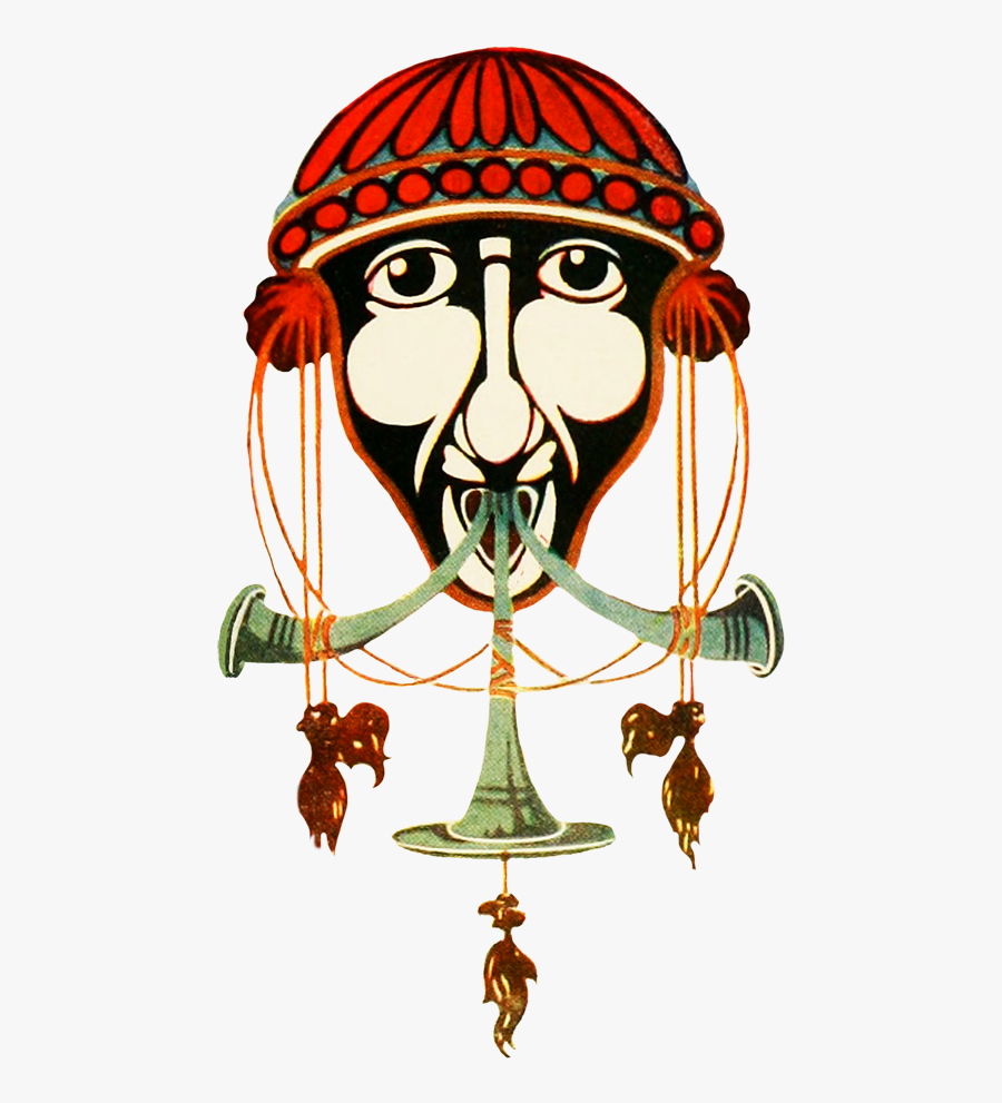 Strange Head Art Nouveau Decoration - Illustration, Transparent Clipart