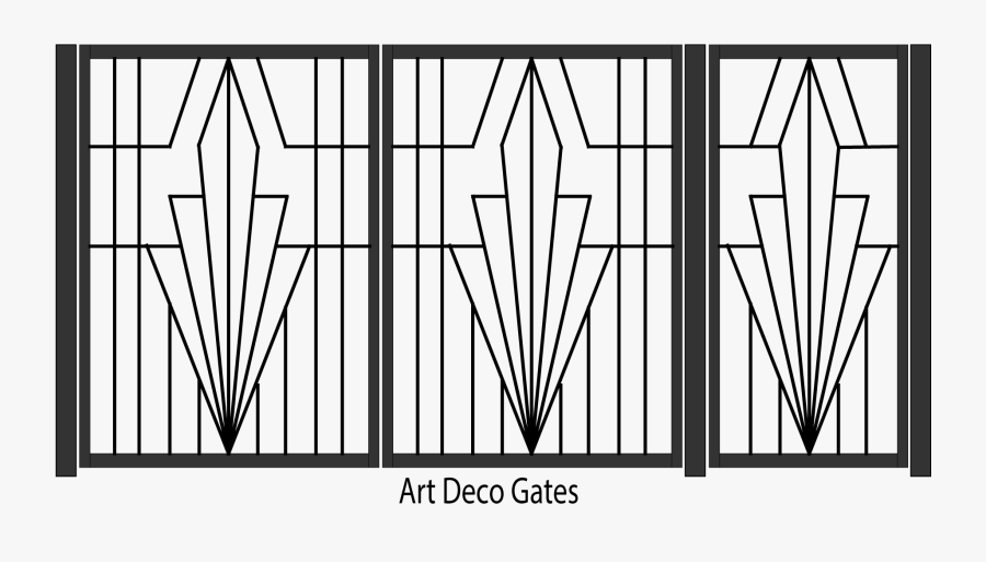 Image Result For Art Deco Iron Gates - Art Deco Driveway Gates, Transparent Clipart