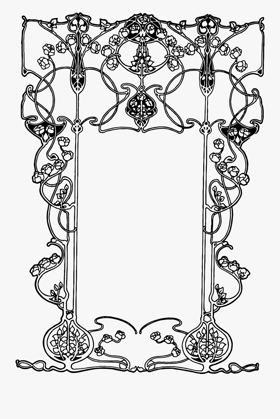 Clip Art Free Borders Png - Art Nouveau Design Png, Transparent Clipart