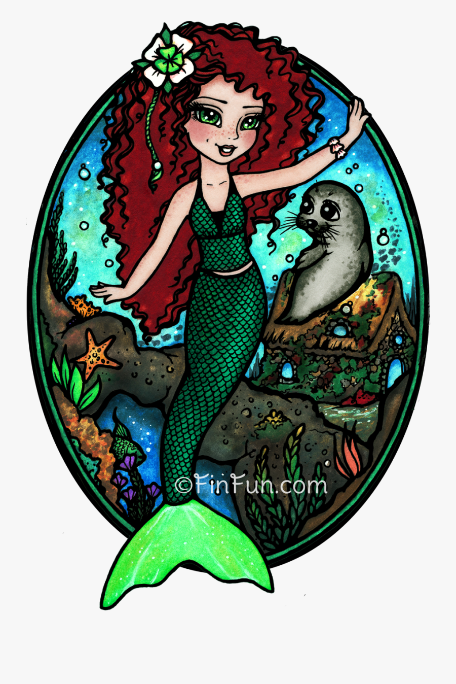 Fin Fun Mermaid Brynn, Transparent Clipart