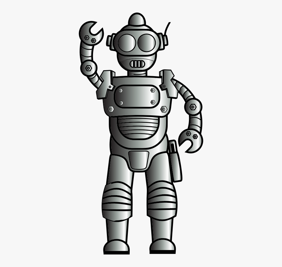 Retro Robot Line Art Duochrome - Robot Line Drawing Png, Transparent Clipart