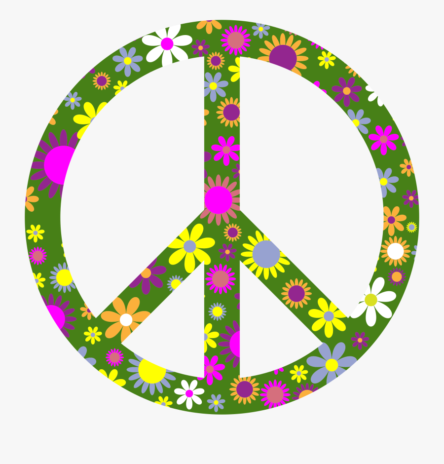 Clipart - Flower Peace Sign Png, Transparent Clipart