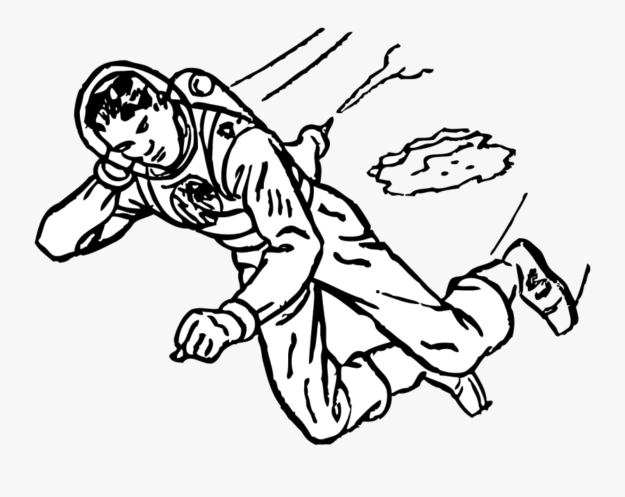 Retro Astronaut Clip Art - Mid Century Print Effect, Transparent Clipart
