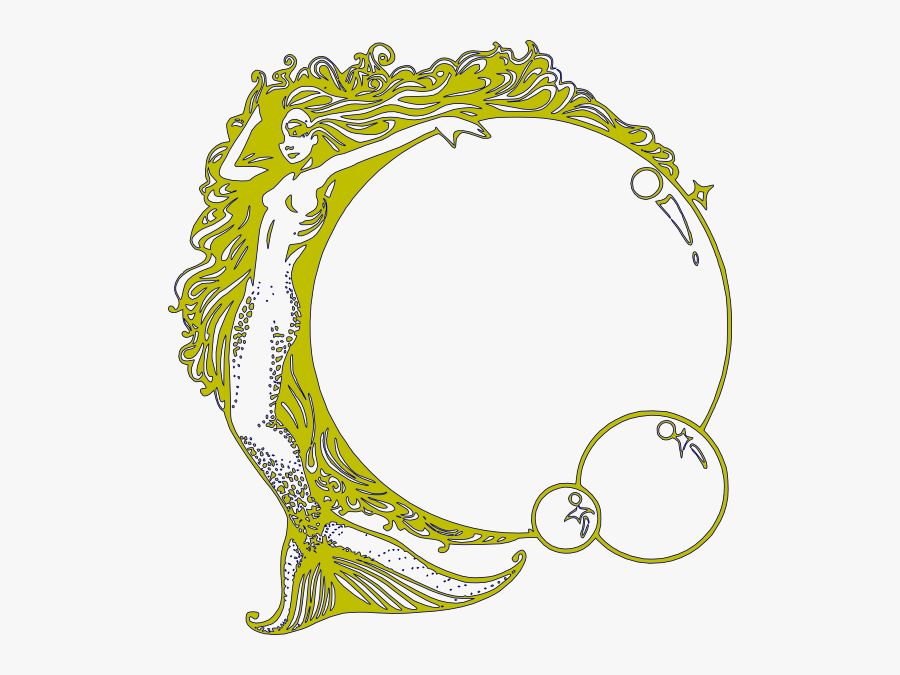 Cartoon Clipart Mermaid Black And White, Transparent Clipart