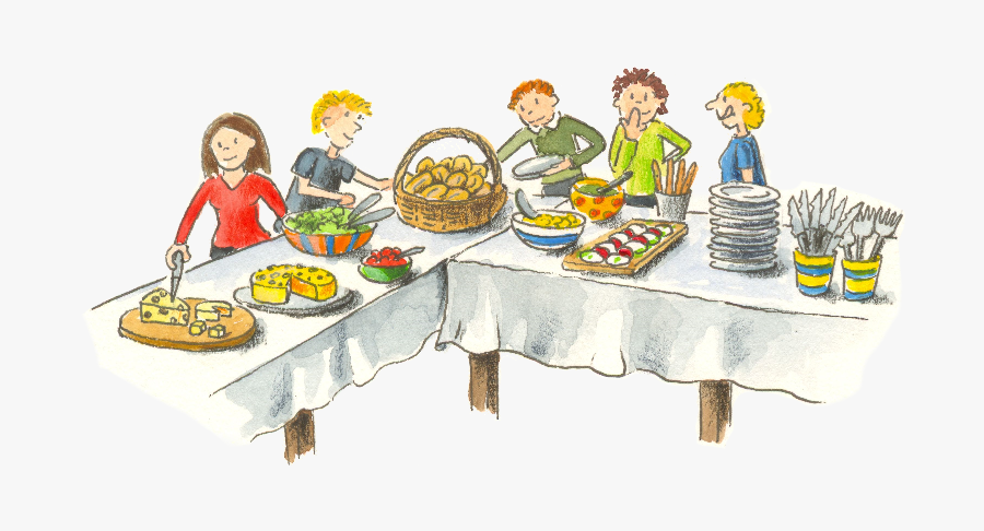 Clip Art Buffet Table Clipart - Potluck Clipart, Transparent Clipart