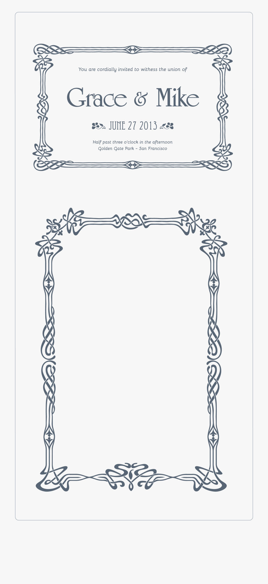 Art Nouveau Border Cat, Transparent Clipart