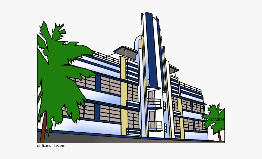 Famous Landmarks Of Florida Miami Art Deco - Miami Art Deco Png, Transparent Clipart