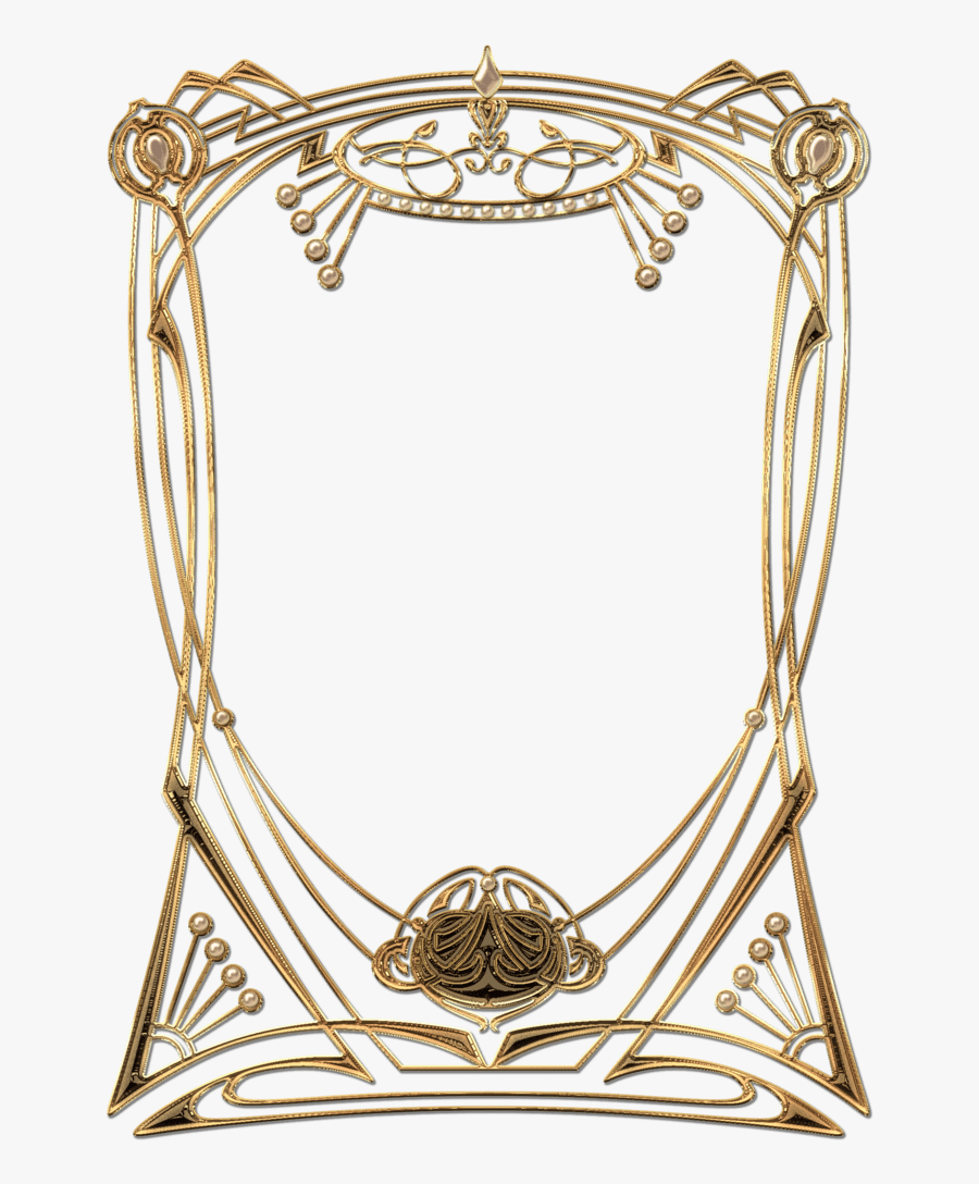 Art Deco Golden Frame - Gold Art Deco Border Png , Free Transparent