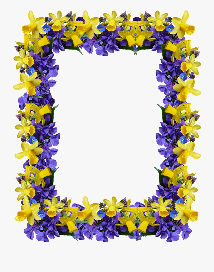 Frame Spring Flowers Free Picture - Felicitari La Multi Ani, Transparent Clipart